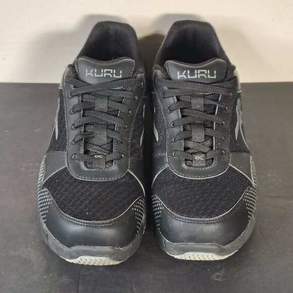 Kuru Shoes Mens Size 9 Wide Black Gray Lace Up Quantum 2 Walking - Picture 8 of 14